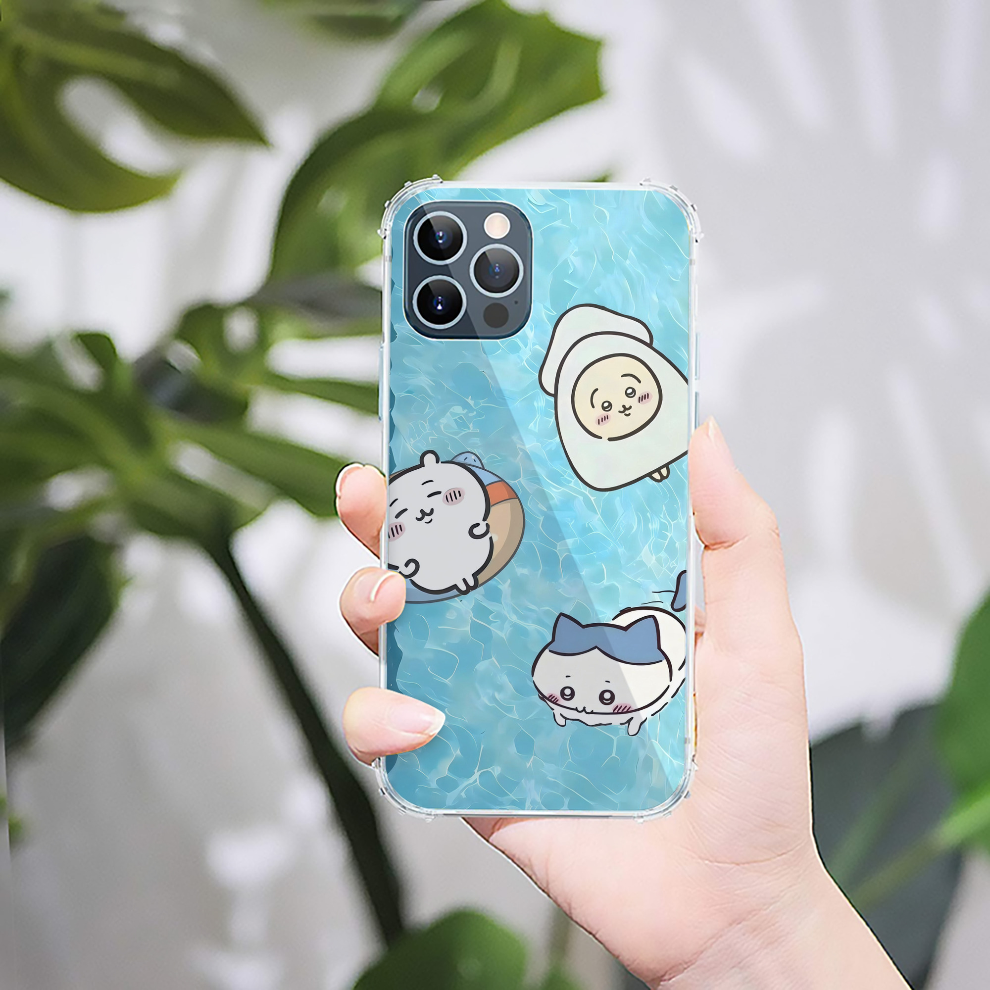 （画像用） ちいかわ Chii-kawa 【iPhone 12シリーズ対応】透明スマホケース（クリアソフトケース）